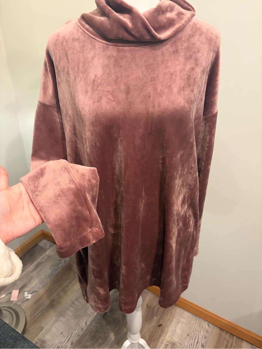 J. Jill Dusty Rose Velvet Tunic Sweater